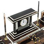 Настольный письменный набор с часами из природного камня обсидиана Team leader варинант исполнения - 5 | Loft Concept в Москве