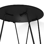 Стол журнальный с круглой столешницей из стекла на 3-х черных ножках Beige Marble варинант исполнения - 5 | Loft Concept в Москве