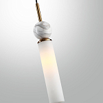 Подвесной светильник с цилиндрическим матовым плафоном и декоративным шаром из камня Orb Essence варинант исполнения - 5 | Loft Concept в Москве