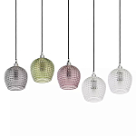 Подвесной светильник каскадный с 5-ю фактурными стеклянными плафонами Cascade with Relief Lampshades варинант исполнения - 3 | Loft Concept в Москве