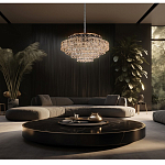 Люстра хрустальная в неоклассическом стиле на золотистом каркасе Majesty варинант исполнения - 1 | Loft Concept в Москве