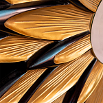 Зеркало-солнце в раме золотого и черного цвета Rays of Peace варинант исполнения - 2 | Loft Concept в Москве