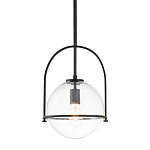 Подвесной светильник с прозрачным плафоном в форме шара в арочной подвеске Hinkley варинант исполнения - 1 | Loft Concept в Москве