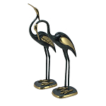 Статуэтка бронзовая пара Журавли синие Bronze Birds варинант исполнения - 1 | Loft Concept в Москве