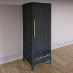 Узкий Шкаф Primo с 2 выдвижными ящиками Черный дуб варинант исполнения - 3 | Loft Concept в Москве