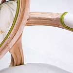 Стул с подлокотниками золотистый из бука с изображением птиц и цветов Blooming Birds 2 варинант исполнения - 3 | Loft Concept в Москве