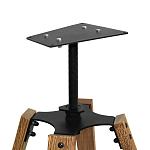 Барный стул со спинкой и мягкой обивкой с ромбами на 4-х деревянных ножках Бежевый Велюр Ava Charm варинант исполнения - 6 | Loft Concept в Москве