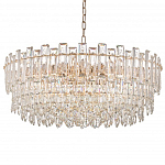 Круглая люстра с хрустальными подвесками на золотистом каркасе Gorgeous Crystal Light варинант исполнения - 9 | Loft Concept в Москве
