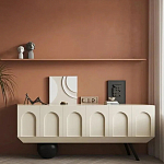 Дизайнерский комод с фактурным фасадом и чёрной ножкой в форме шара Samanta варинант исполнения - 4 | Loft Concept в Москве