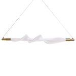 Люстра горизонтальная с волнистым белым плафоном Golden Swirl варинант исполнения - 1 | Loft Concept в Москве