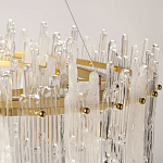 Люстра круглая с прозрачными стержнями разной длины Textured Glass Chandelier варинант исполнения - 7 | Loft Concept в Москве