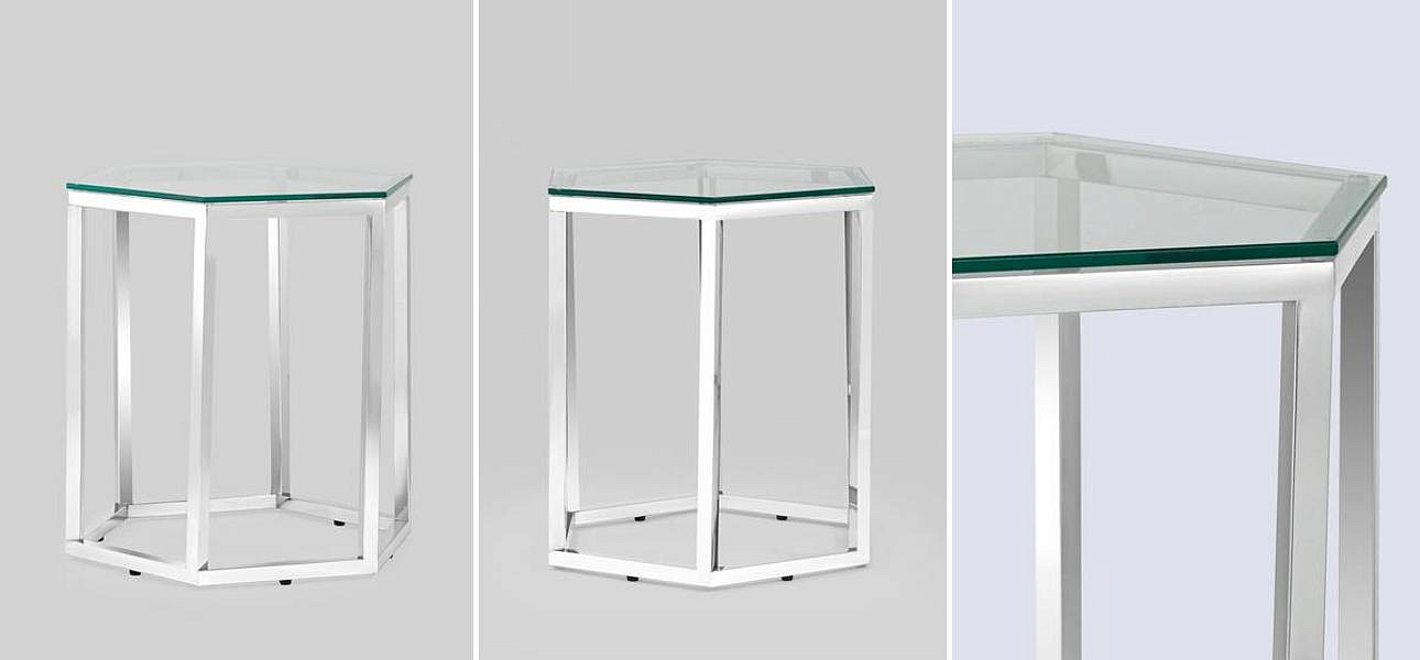 Стол приставной Geometry Silver шестигранный Стол приставной Geometry Silver шестигранный - Loft-Concept в Москве