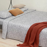 Постельное белье серого цвета с рисунком 200х220 см Blossom Essence варинант исполнения - 5 | Loft Concept в Москве