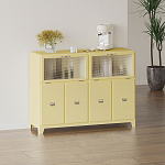 Дизайнерский комод с  2-мя рельефными откидными дверками из стекла Mikko варинант исполнения - 1 | Loft Concept в Москве