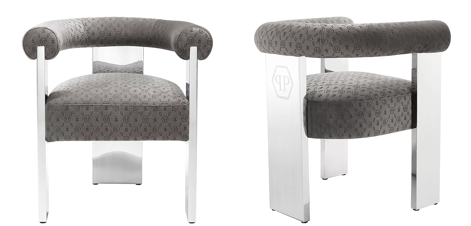 Стул Philipp Plein Dining Chair Icon Grey Стул Philipp Plein Dining Chair Icon Grey - Loft-Concept в Москве