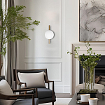 Бра с золотым основанием и белым плафоном в форме шара Bubble варинант исполнения - 6 | Loft Concept в Москве