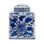 Ваза с крышкой в китайском стиле Oriental Blue & White Ornament Vases варинант исполнения - 2 | Loft Concept в Москве
