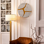 Зеркало кругле с декоративной золотой вставкой Golden Tree варинант исполнения - 3 | Loft Concept в Москве