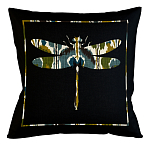 Подушка декоративная стрекоза сине-зелёный орнамент Ikat Pattern варинант исполнения - 1 | Loft Concept в Москве