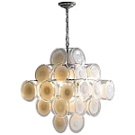 Люстра  с каскадом из круглых декоративных элементов  White Clear Glass Chandelier варинант исполнения - 1 | Loft Concept в Москве