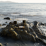 Дизайнерский круглый кофейный стол из металла с мраморным декором PANNA COTTA Coffee Table варинант исполнения - 2 | Loft Concept в Москве