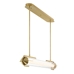 Подвесной светильник линейный золотого цвета с длинной цилиндрической стеклянной трубкой Eurofase варинант исполнения - 4 | Loft Concept в Москве