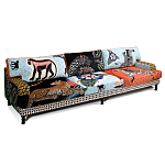 Большой Трехместный Диван с цветным принтом Qalakabusha Large Sofa варинант исполнения - 3 | Loft Concept в Москве