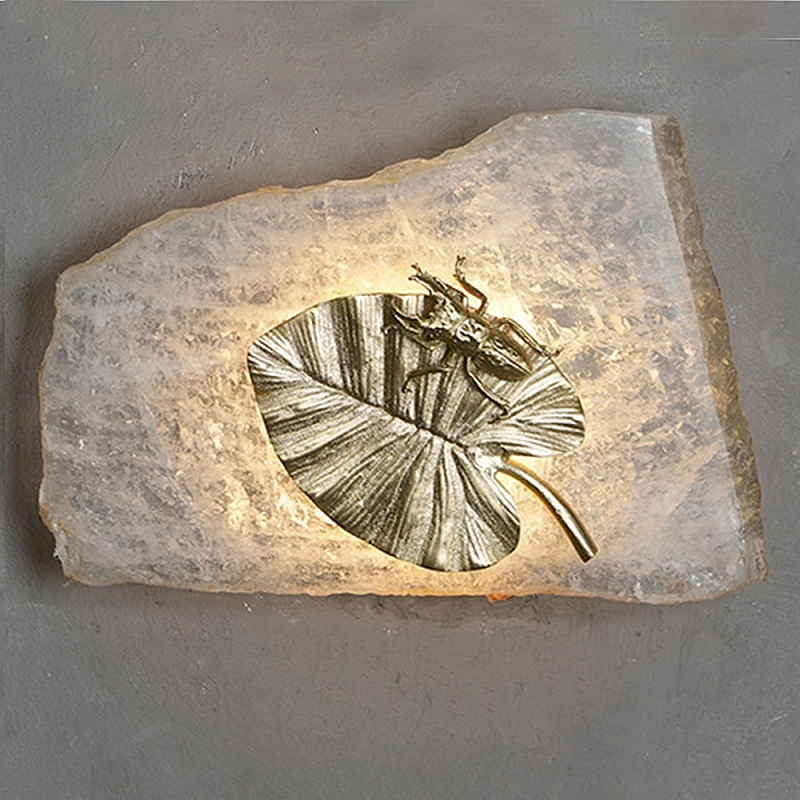 Бра Декоративный лист Glacial Fragment Медь Прозрачный Бра Декоративный лист Glacial Fragment Медь Прозрачный в Москве | Loft Concept