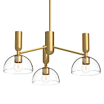 Люстра с 3-мя прозрачными полусферическими плафонами из стекла Alora Mood варинант исполнения - 1 | Loft Concept в Москве