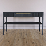 Дизайнерская Консоль с полкой и ящиком Primo Черный дуб варинант исполнения - 1 | Loft Concept в Москве