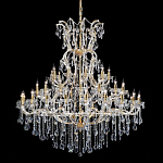 Люстра многоярусная с 53-мя лампочками и прозрачными хрустальными подвесками на основании золотого цвета Crystal lamps варинант исполнения - 1 | Loft Concept в Москве