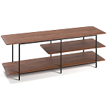 ТВ-тумба с полками из массива ореха Derick Wooden TV Stand варинант исполнения - 2 | Loft Concept в Москве