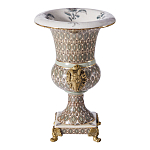 Ваза с овнами из фарфора с бронзовыми элементами Bronze Aries варинант исполнения - 3 | Loft Concept в Москве