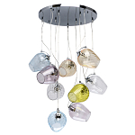 Люстра каскадная с 9-ю разноцветными стеклянными плафонами Kaleido варинант исполнения - 2 | Loft Concept в Москве