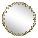 Зеркало круглое в фактурной золотистой раме из металла Mirror Golden Placer варинант исполнения - 1 | Loft Concept в Москве