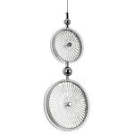 Подвесной светильник с круглым плафоном из рельефного стекла Peony Glass Chrome Hanging Lamp варинант исполнения - 1 | Loft Concept в Москве