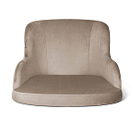 Барный стул со спинкой и подлокотниками на 4-х коричневых ножках Бежевый Велюр Ava Charm варинант исполнения - 2 | Loft Concept в Москве