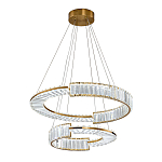 Светодиодная двухъярусная кольцевая люстра из хрусталя и стали и с пультом для регулировки света Maude Crystal Light варинант исполнения - 2 | Loft Concept в Москве