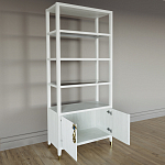 Стеллаж со стеклянными полками Elsa Dreams White варинант исполнения - 5 | Loft Concept в Москве