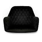 Стул с мягкой черной обивкой из велюра и подъемно-поворотным механизмом на колесиках Harper Black варинант исполнения - 3 | Loft Concept в Москве