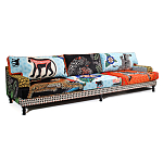 Большой Трехместный Диван с цветным принтом Qalakabusha Large Sofa варинант исполнения - 2 | Loft Concept в Москве