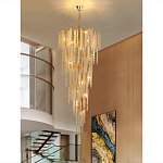 Люстра многоярусная с каркасом из металла и прозрачными подвесками FAIRYTREE Light варинант исполнения - 6 | Loft Concept в Москве