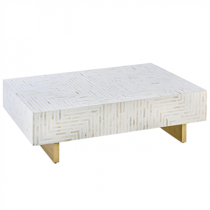   Cream Indian Bone Inlay coffee table    | Loft Concept 