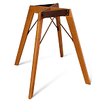 Стол обеденный с серой овальной столешницей из керамики на четырех деревянных ножках Gray Ceramics варинант исполнения - 9 | Loft Concept в Москве