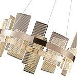 Люстра подвесная круглая с рифлёными прозрачными элементами и золотым основанием Aurea Vista варинант исполнения - 2 | Loft Concept в Москве