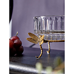 Чаша из прозрачного стекла на бронзовых ножках в виде стрекоз Eden Garden варинант исполнения - 4 | Loft Concept в Москве