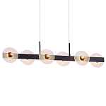 Линейный подвесной светильник с круглыми плафонами и золотистыми акцентами Aurelia Circles варинант исполнения - 1 | Loft Concept в Москве