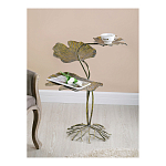 Столик приставной с тремя столешницами Тропические листья Tropical Forest gold варинант исполнения - 5 | Loft Concept в Москве