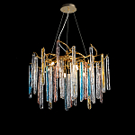 Люстра на подвесе с каркасом из металла и цветными подвесками из стекла Droplet Chandelier варинант исполнения - 3 | Loft Concept в Москве