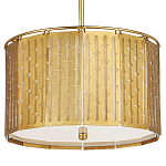 Люстра с золотым фактурным каркасом и тканевым абажуром Lustery Gold варинант исполнения - 2 | Loft Concept в Москве